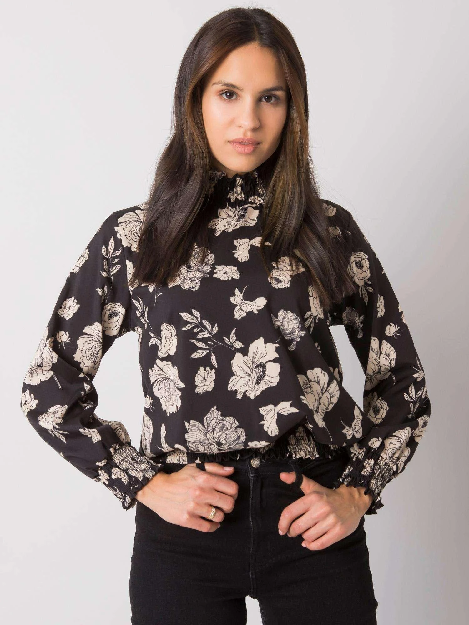 Italy Moda Palaidinė-DHJ-BZ-8501.79-juoda-smėlio spalvos