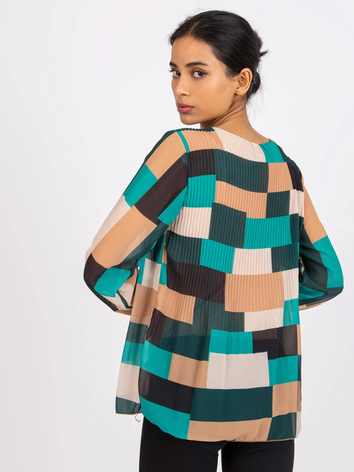 Italy Moda Palaidinė-DHJ-BZ-8643.38P-tamsiai žalia