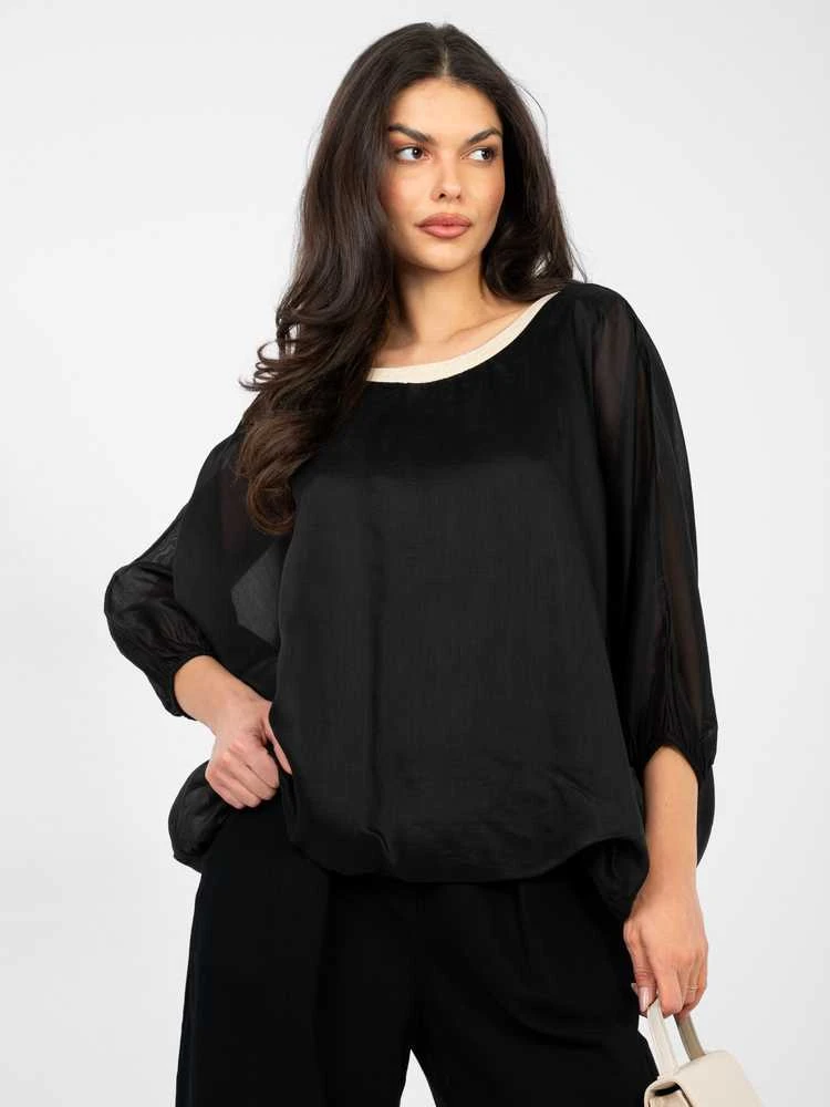 Italy Moda Bluzka-IT-BZ-18868.81-juoda