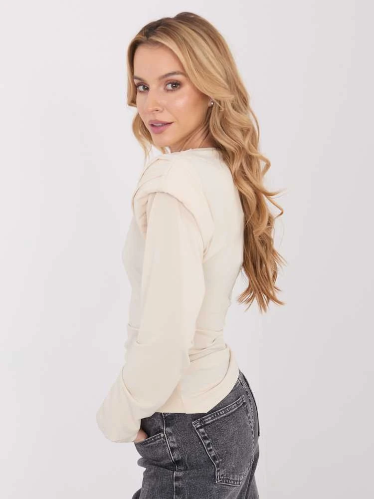Italy Moda Bluzka-IT-BZ-21898.12-smėlio spalva