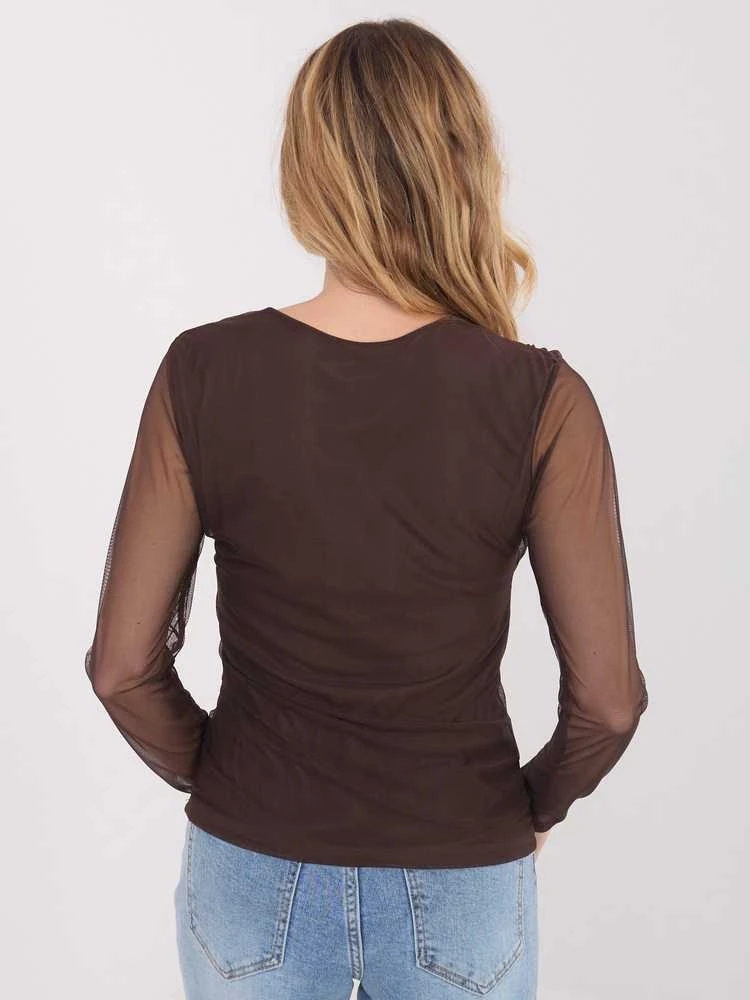 Italy Moda Bluzka-IT-BZ-21915.57-ciemny ruda