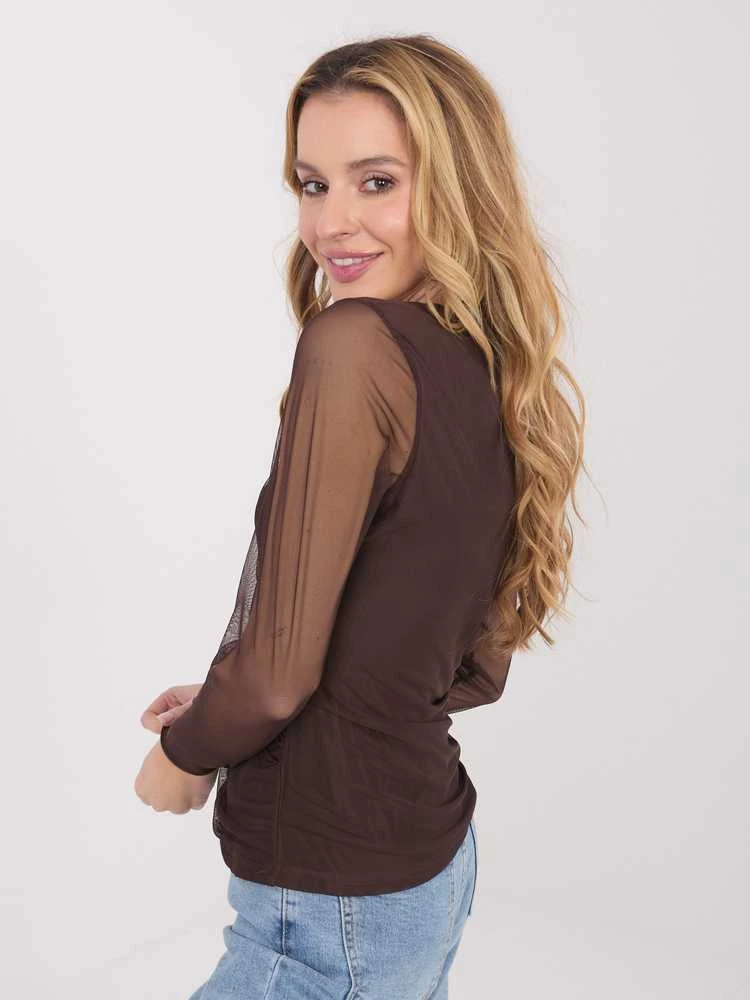 Italy Moda Bluzka-IT-BZ-21915.57-ciemny ruda