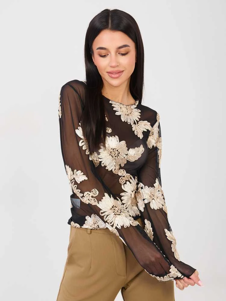 Italy Moda Bluzka-IT-BZ-22125.60-juoda-smėlio spalva