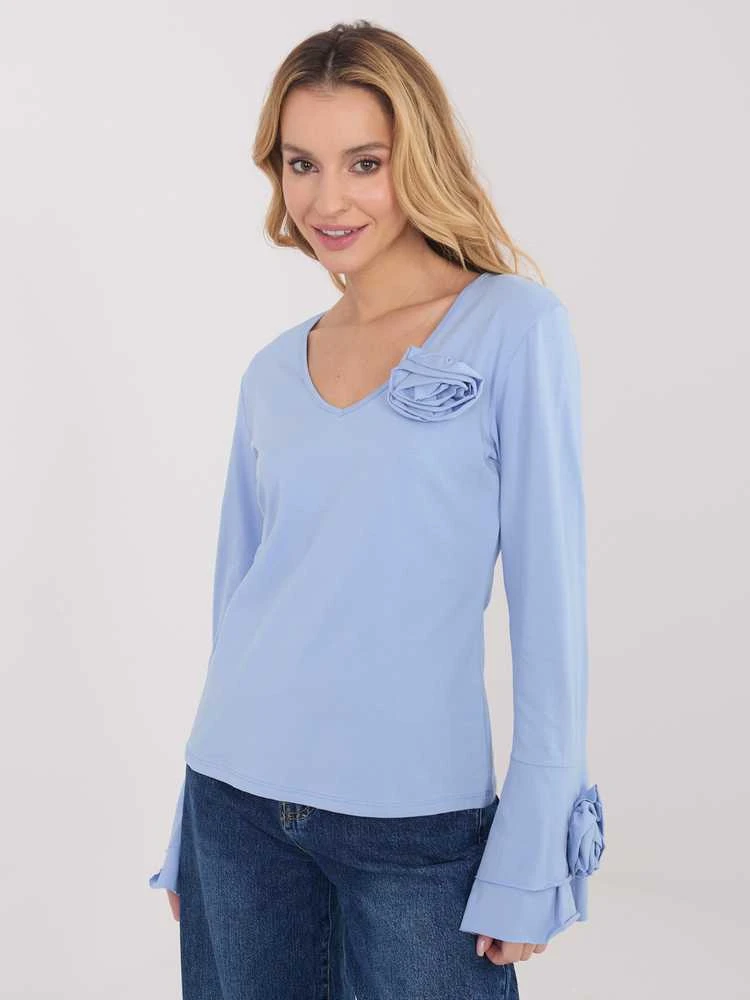 Italy Moda Bluzka-IT-BZ-22139.55-šviesiai mėlyna