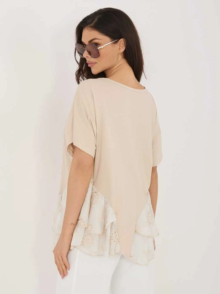 Italy Moda Bluzka-IT-BZ-81870.18-smėlio spalva