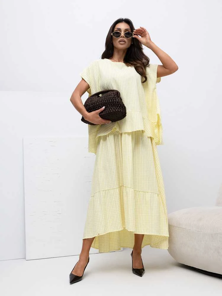 Italy Moda Bluzka-IT-BZ-FL10332.80-jasny geltona