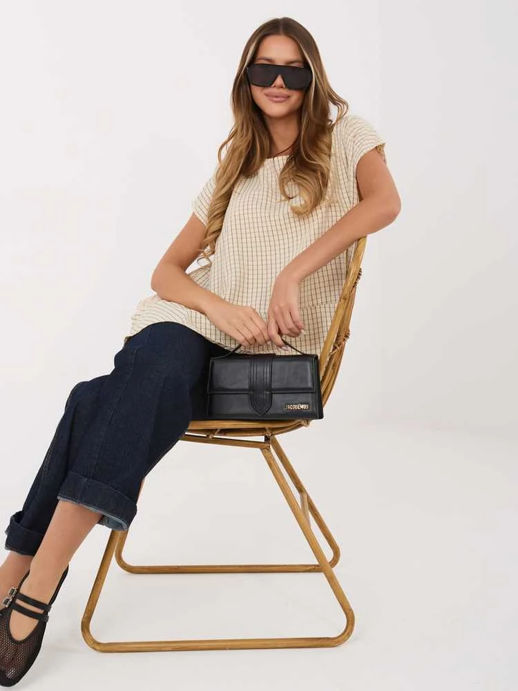Italy Moda Bluzka-IT-BZ-FL10332.80-smėlio spalva