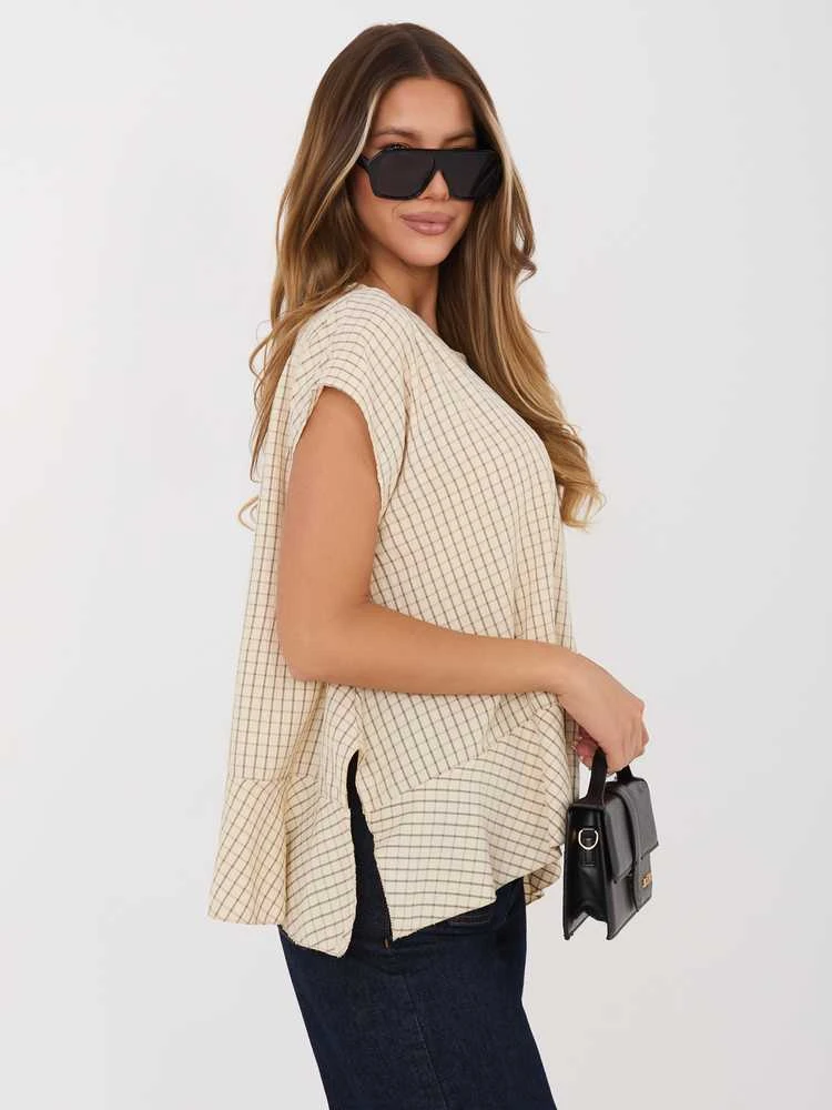 Italy Moda Bluzka-IT-BZ-FL10332.80-smėlio spalva