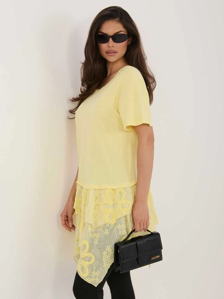 Italy Moda Bluzka-IT-SK-81869.54-jasny geltona