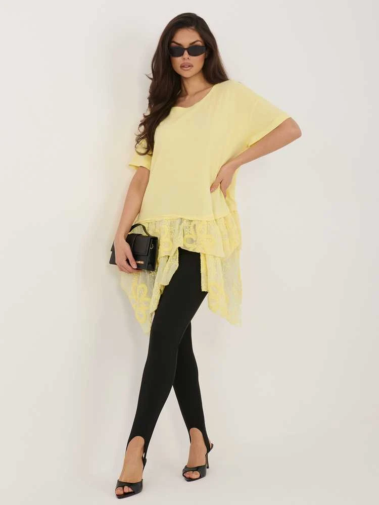 Italy Moda Bluzka-IT-SK-81869.54-jasny geltona
