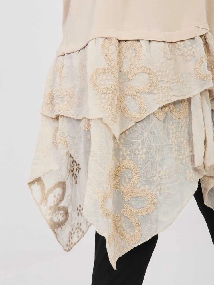 Italy Moda Bluzka-IT-SK-81869.54-smėlio spalva