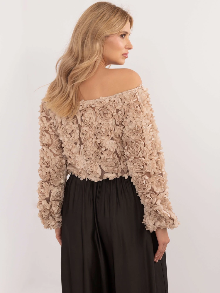 Italy Moda Bluzka-MI-BZ-26158.20-smėlio spalva