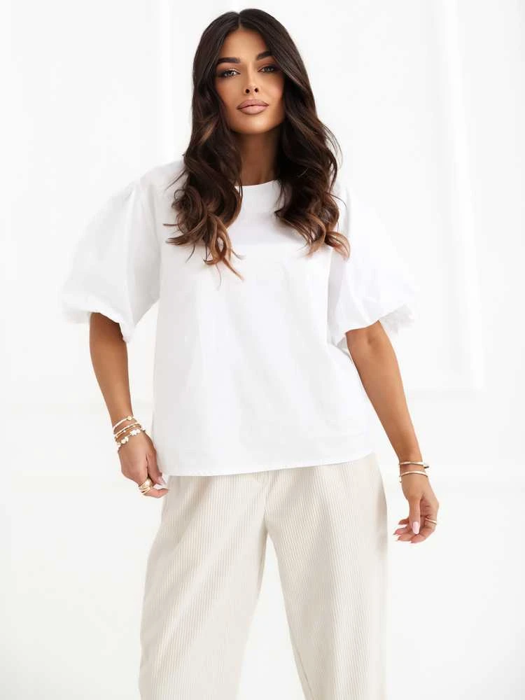 Italy Moda Bluzka-MI-BZ-3391.71-balta