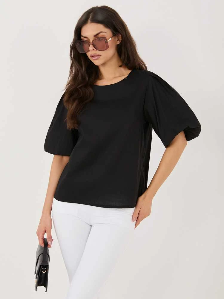 Italy Moda Bluzka-MI-BZ-3391.71-juoda