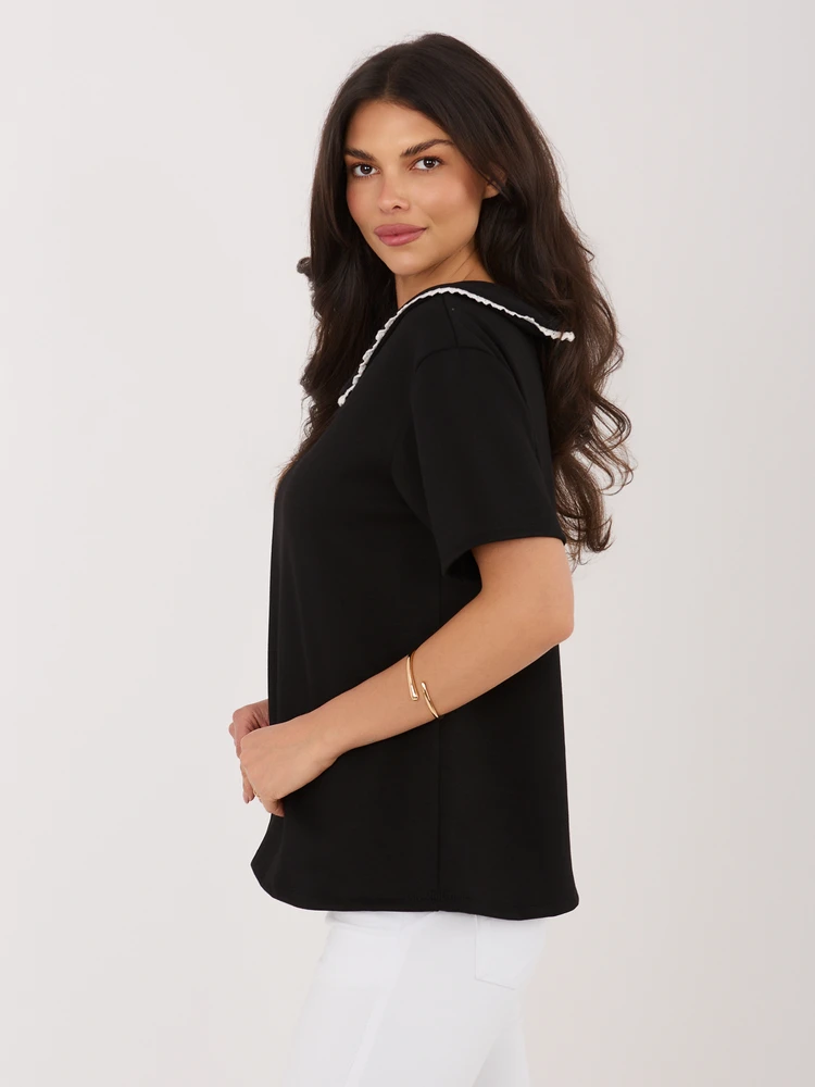 Italy Moda Bluzka-MI-BZ-3406.90-juoda