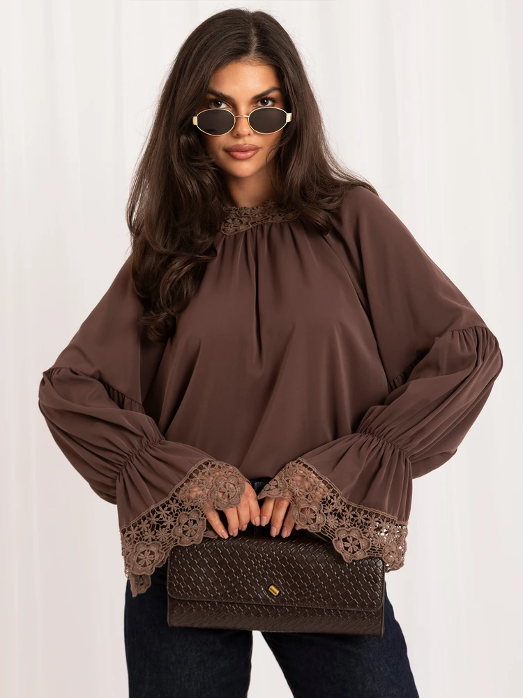 Italy Moda Bluzka-MI-BZ-3527.65-ciemny bezowy