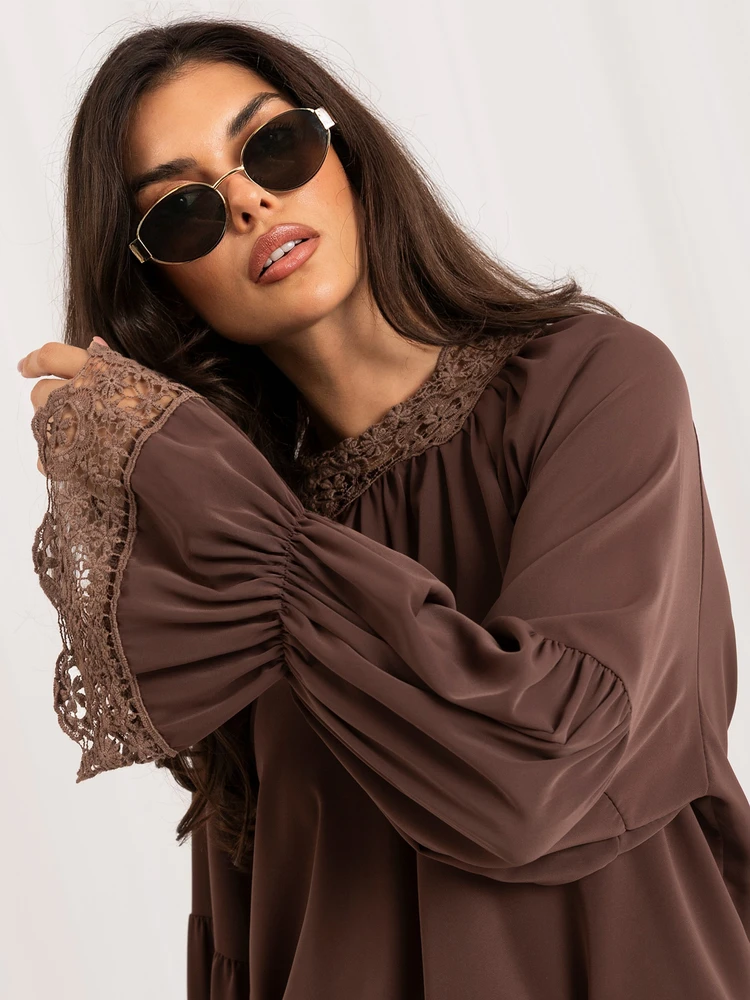 Italy Moda Bluzka-MI-BZ-3527.65-ciemny bezowy