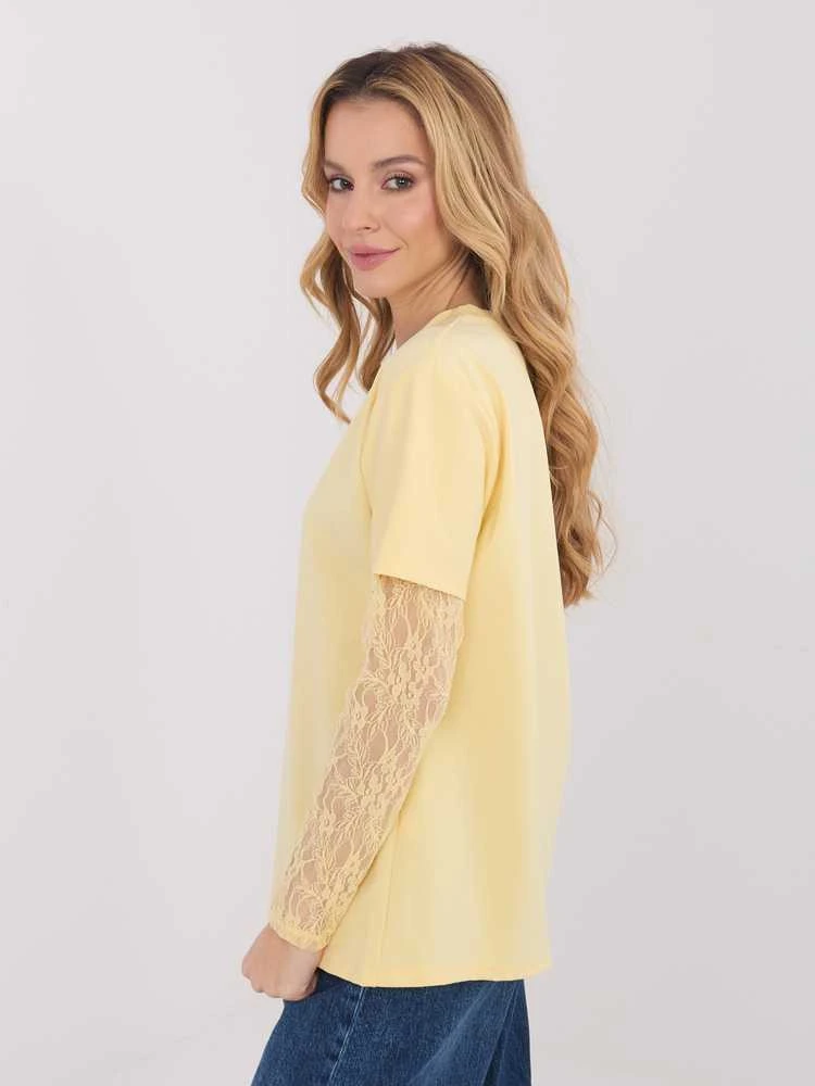Italy Moda Bluzka-MI-BZ-4227.61-jasny geltona