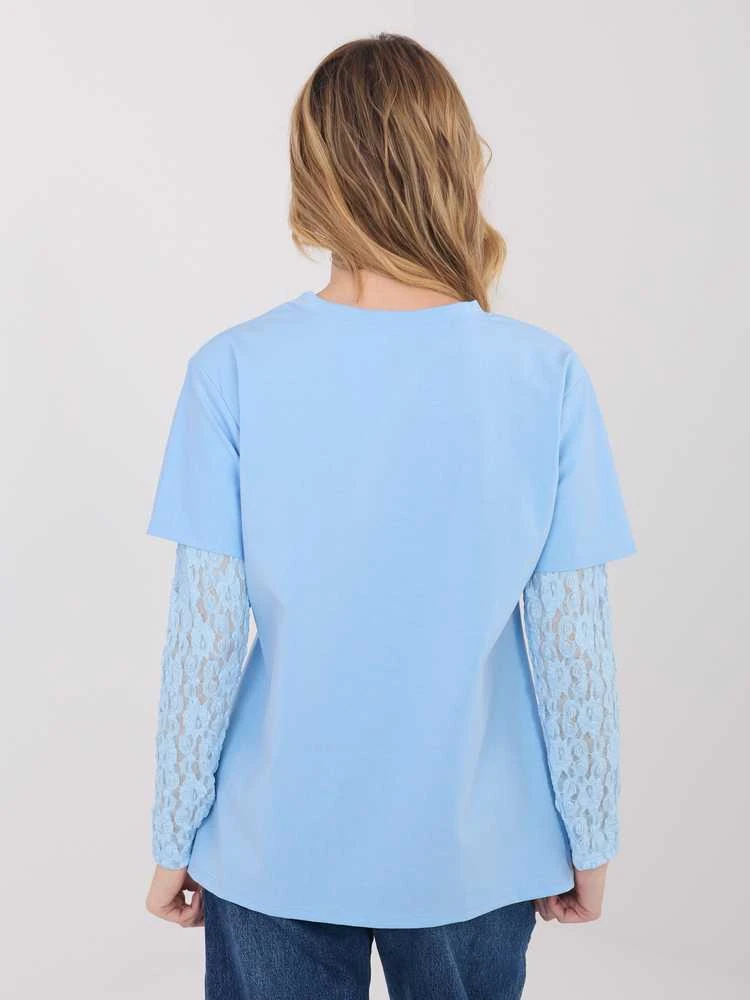 Italy Moda Bluzka-MI-BZ-4227.61-šviesiai mėlyna