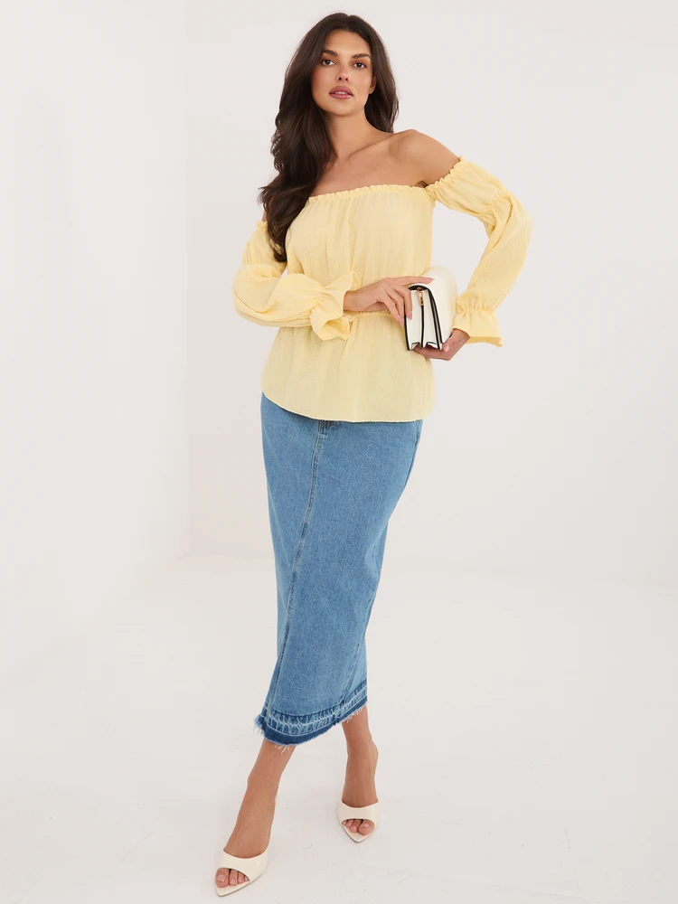 Italy Moda Bluzka-MI-BZ-M682.92-jasny geltona