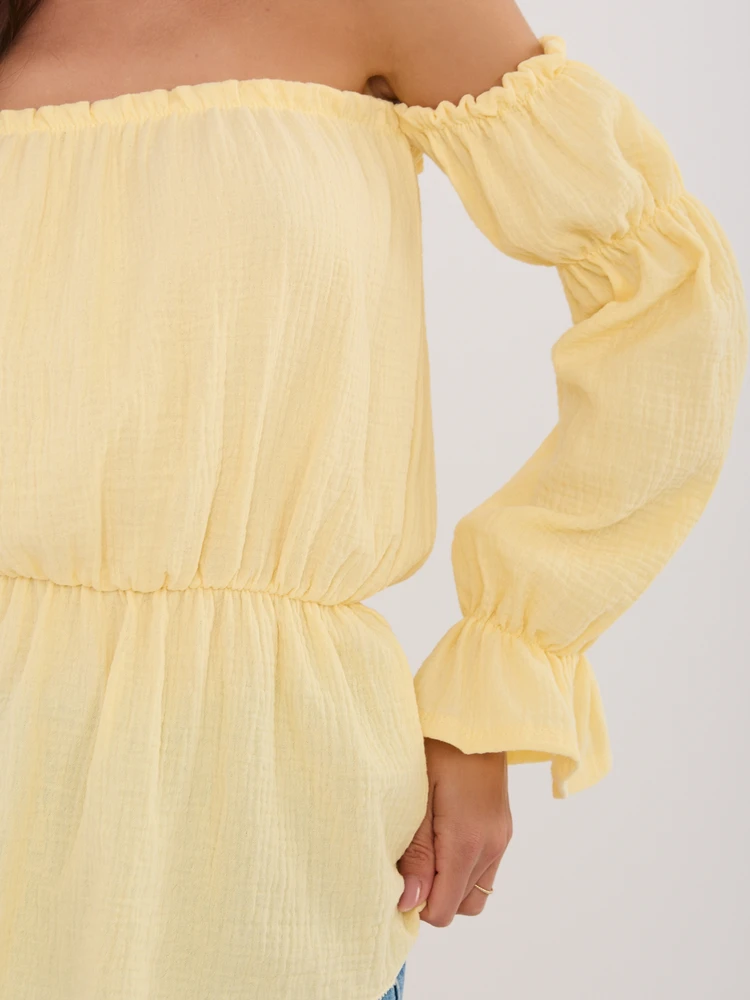 Italy Moda Bluzka-MI-BZ-M682.92-jasny geltona
