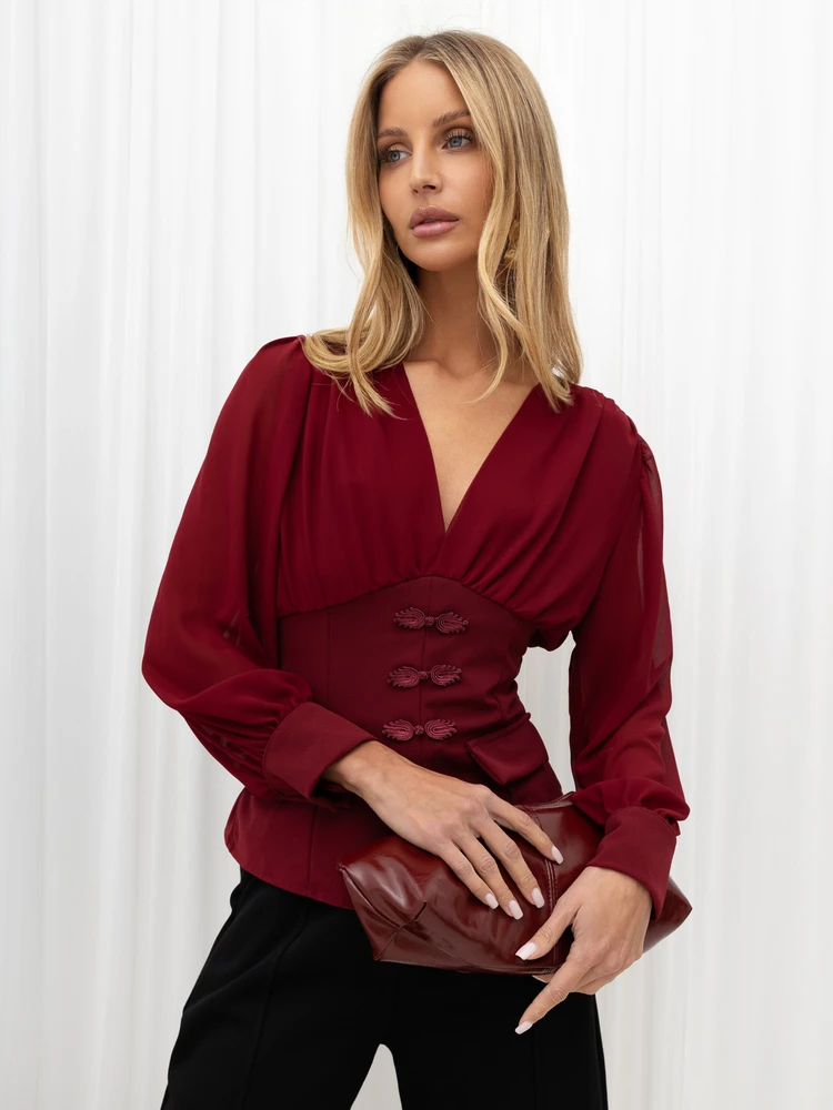 Italy Moda Bluzka-MI-BZ-M862.12-bordinė