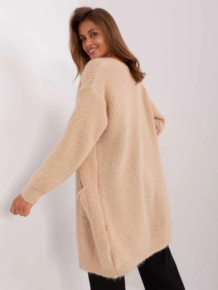 Italy Moda Kardiganas moterims -DHJ-SW-1009.09P-smėlio spalvos