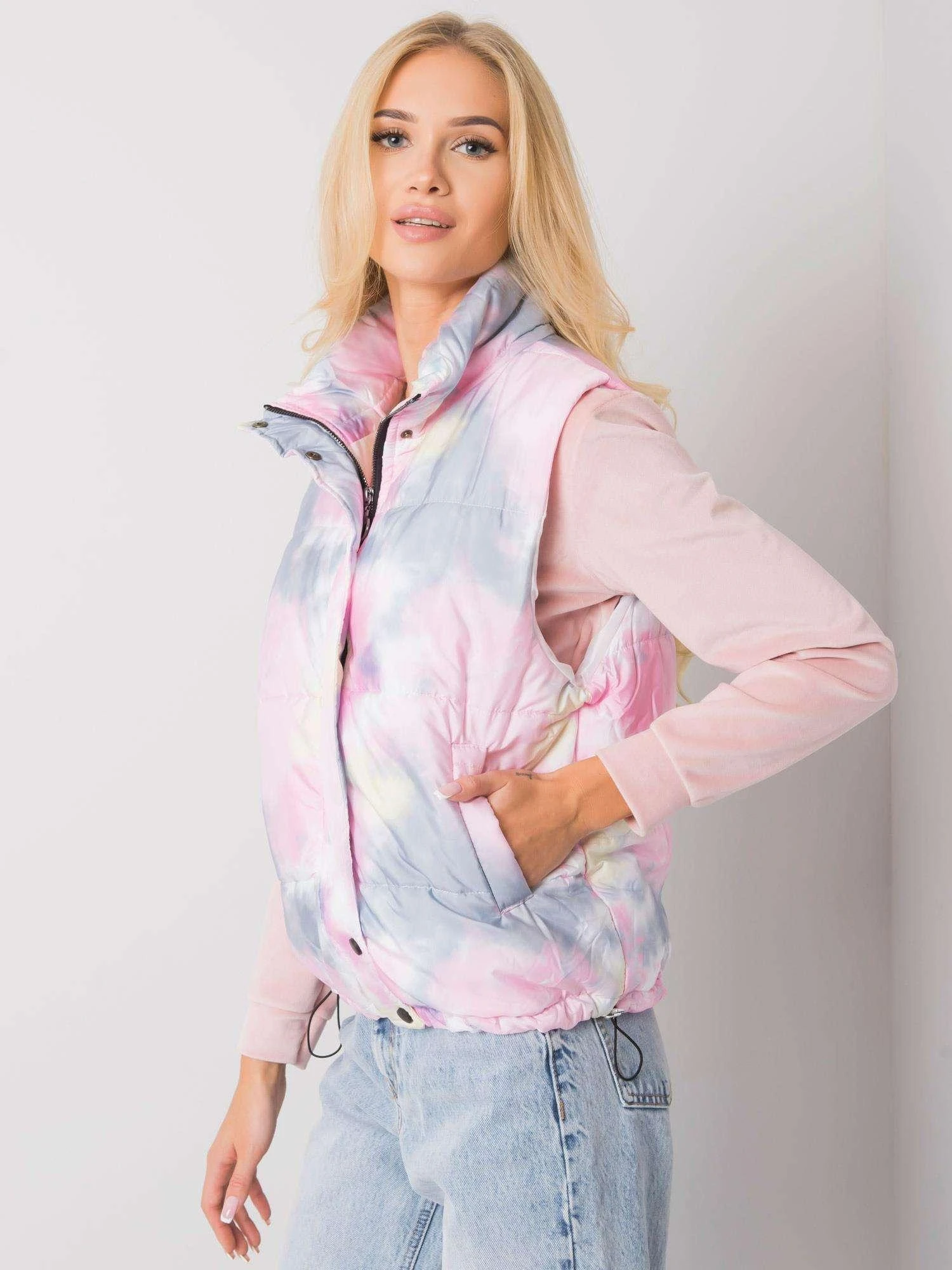 Italy Moda Liemenė-DHJ-KZ-1855.30X-pilka-rožinė