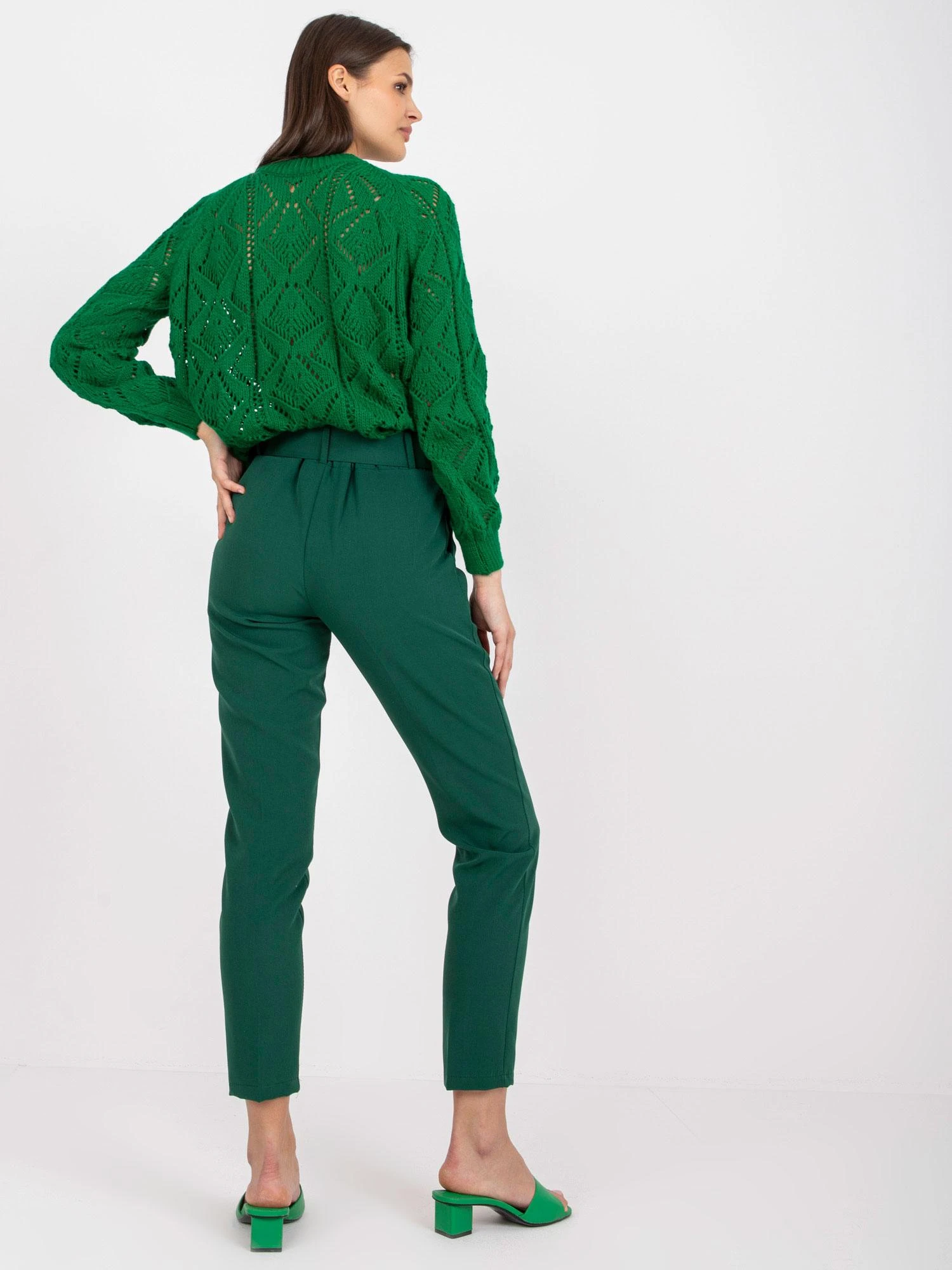 Italy Moda Kelnės-DHJ-SP-12787.21X-tamsiai žalia