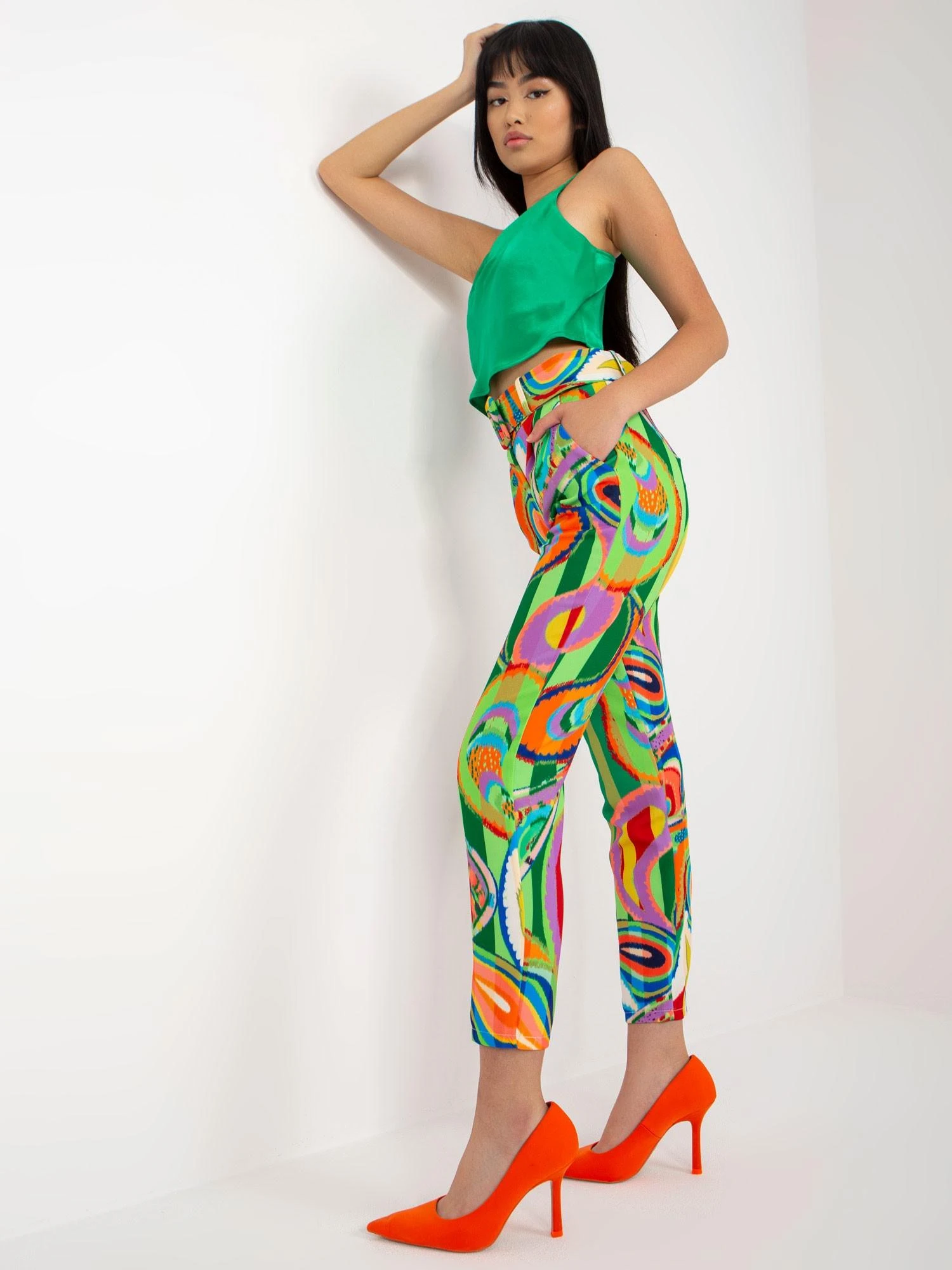Italy Moda Kelnės-DHJ-SP-12787C.06-žalia