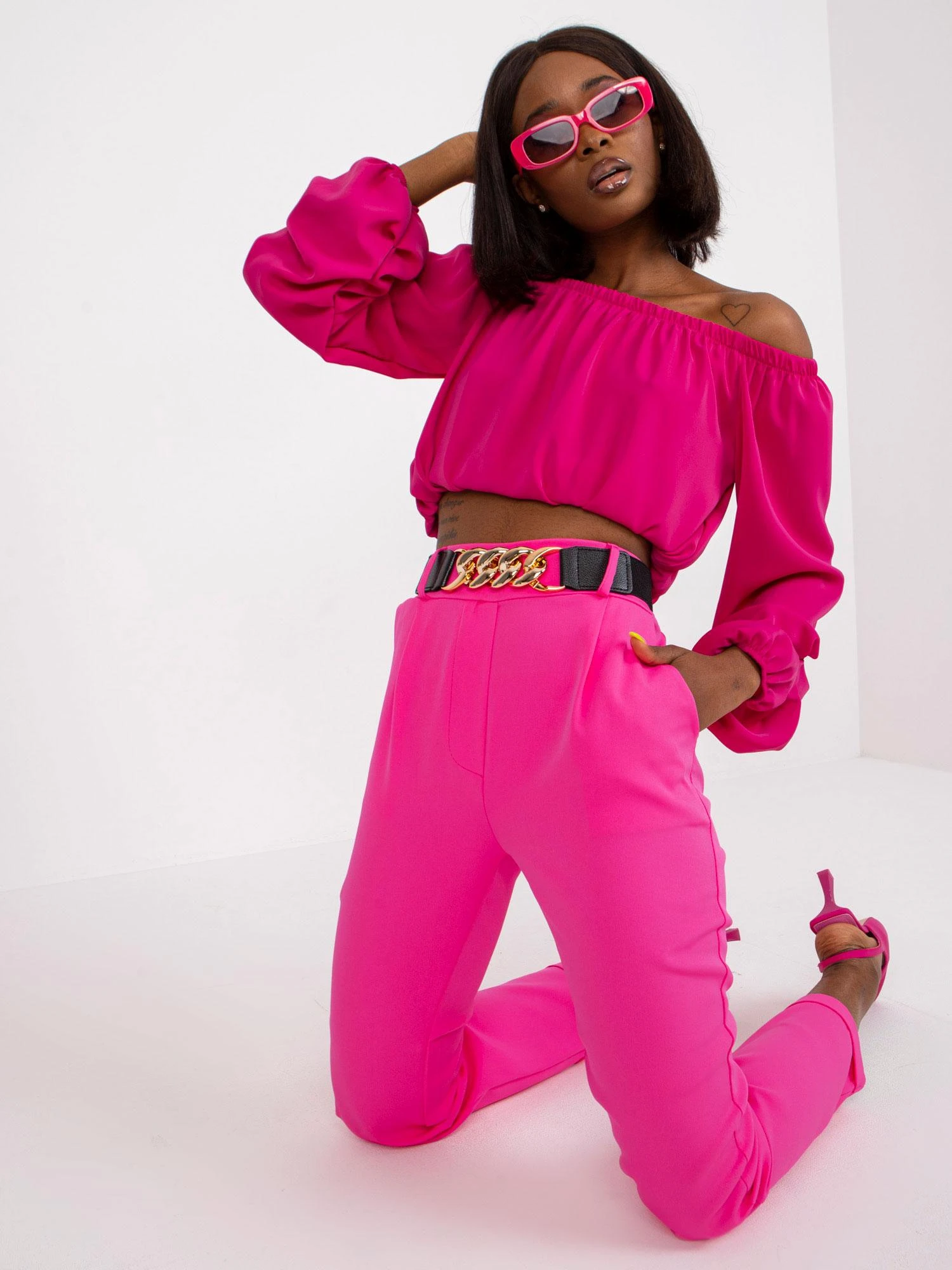 Italy Moda Kelnės-DHJ-SP-13165.20-fluorescencinė rožinė