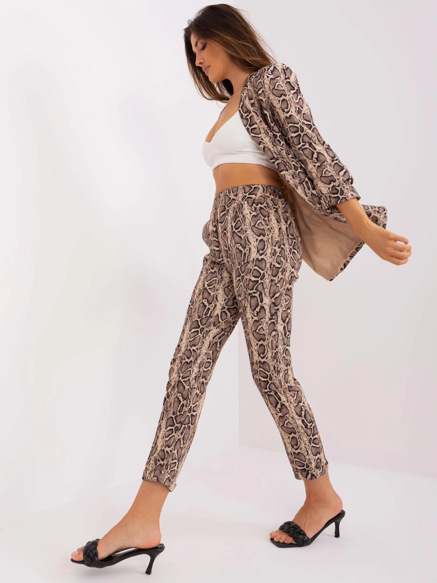 Italy Moda Kelnės-DHJ-SP-13926-3.67P-juoda-smėlio spalvos