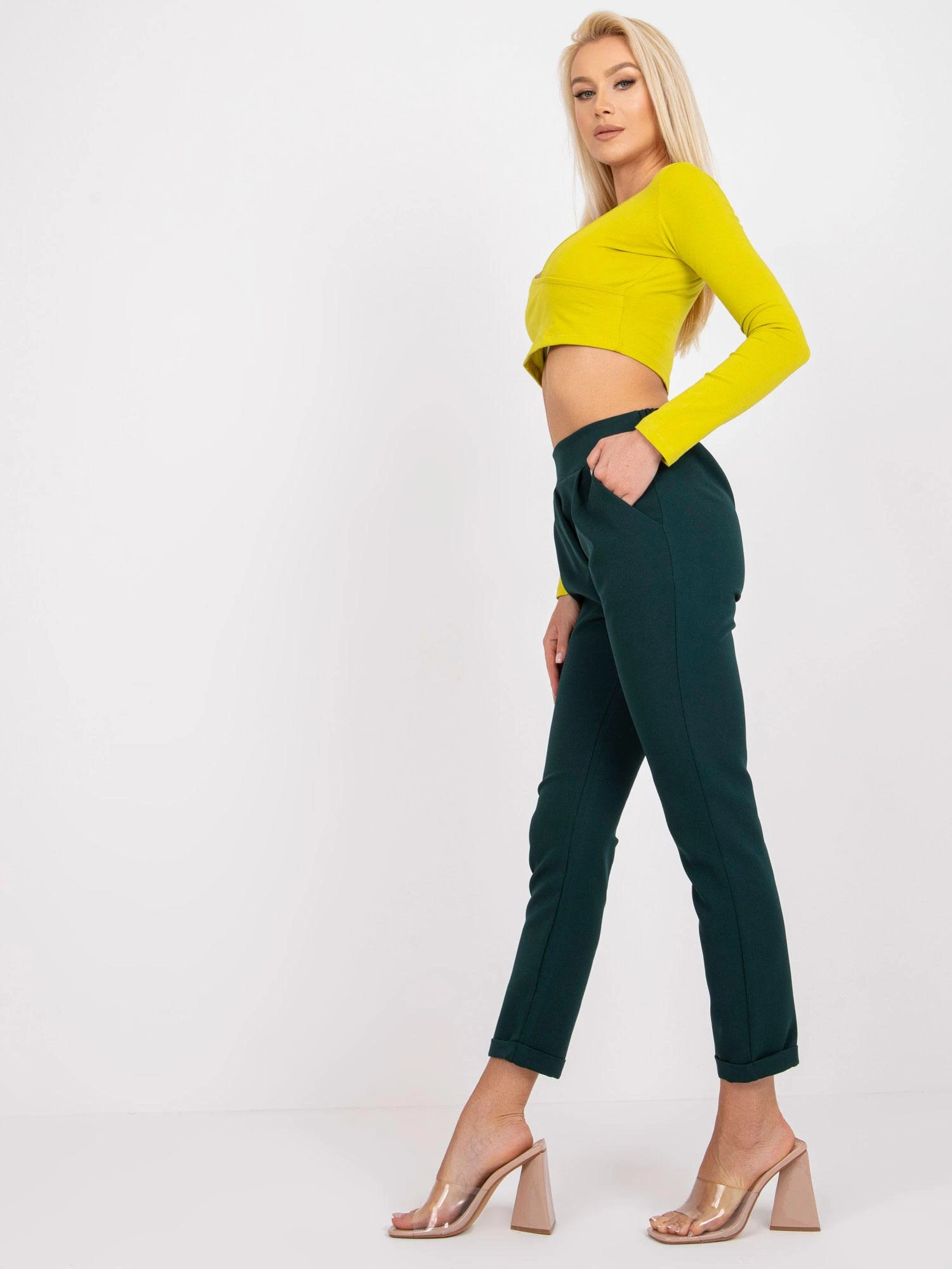 Italy Moda Kelnės-DHJ-SP-13926.02-tamsiai žalios