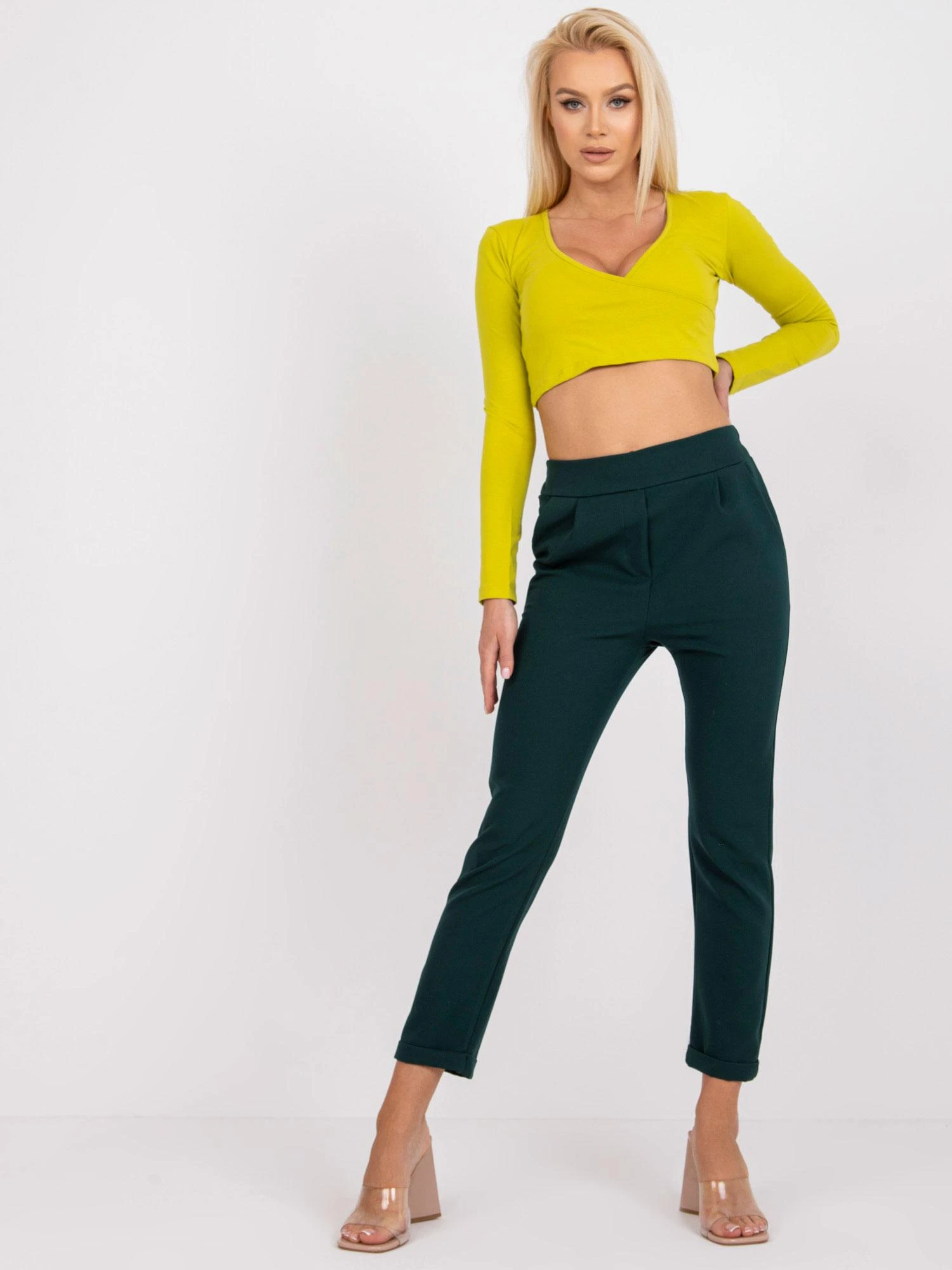 Italy Moda Kelnės-DHJ-SP-13926.02-tamsiai žalios
