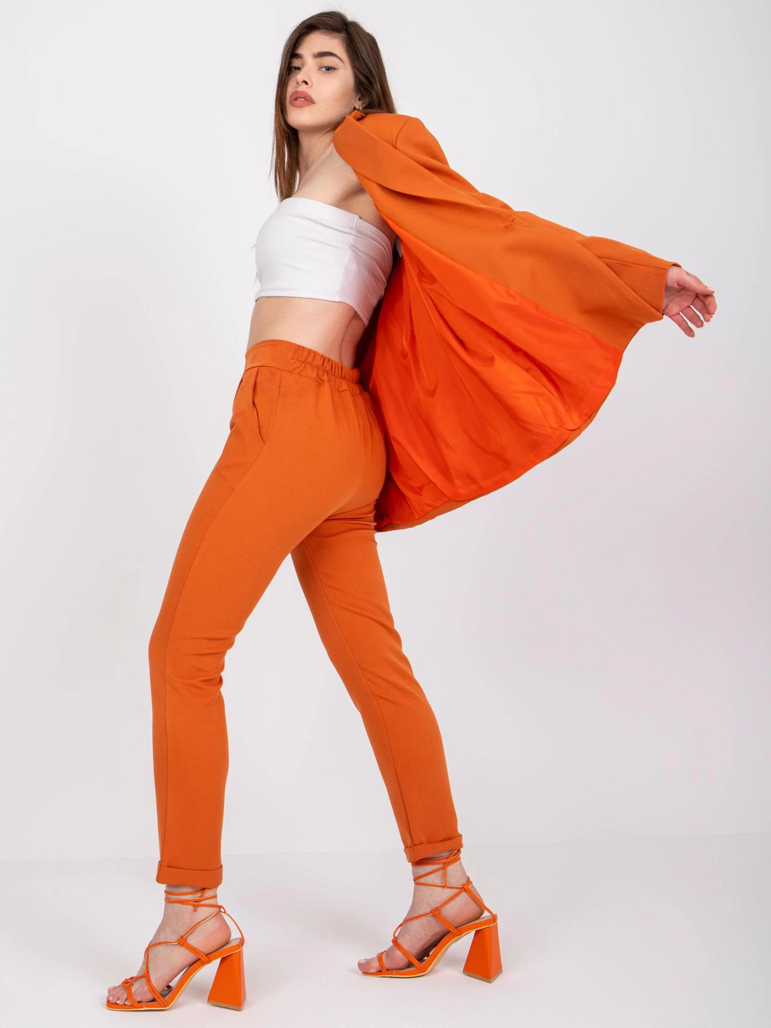 Italy Moda Kelnės-DHJ-SP-13926.02-tamsiai oranžinės spalvos