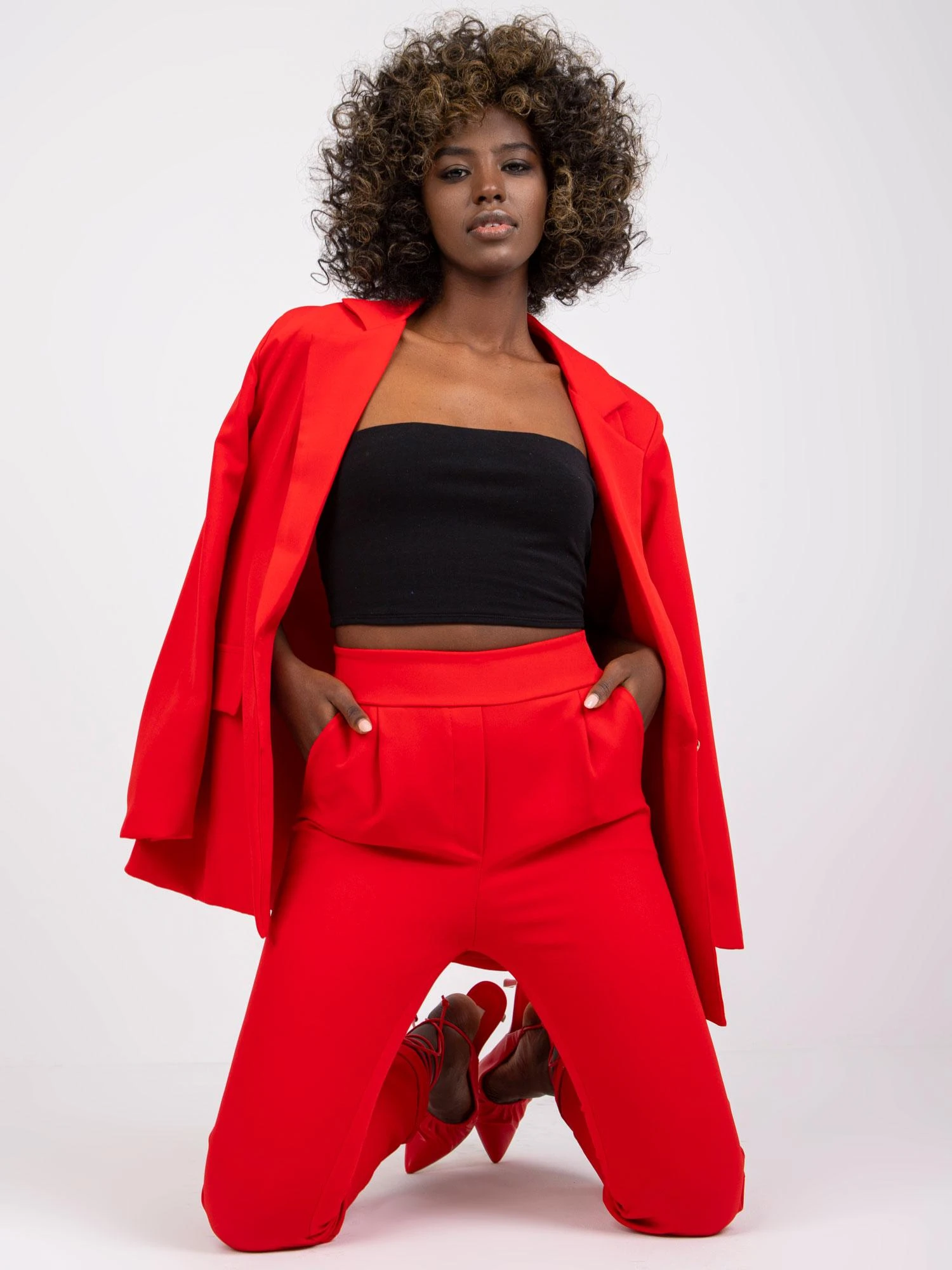 Italy Moda Kelnės-DHJ-SP-13926.02-raudona