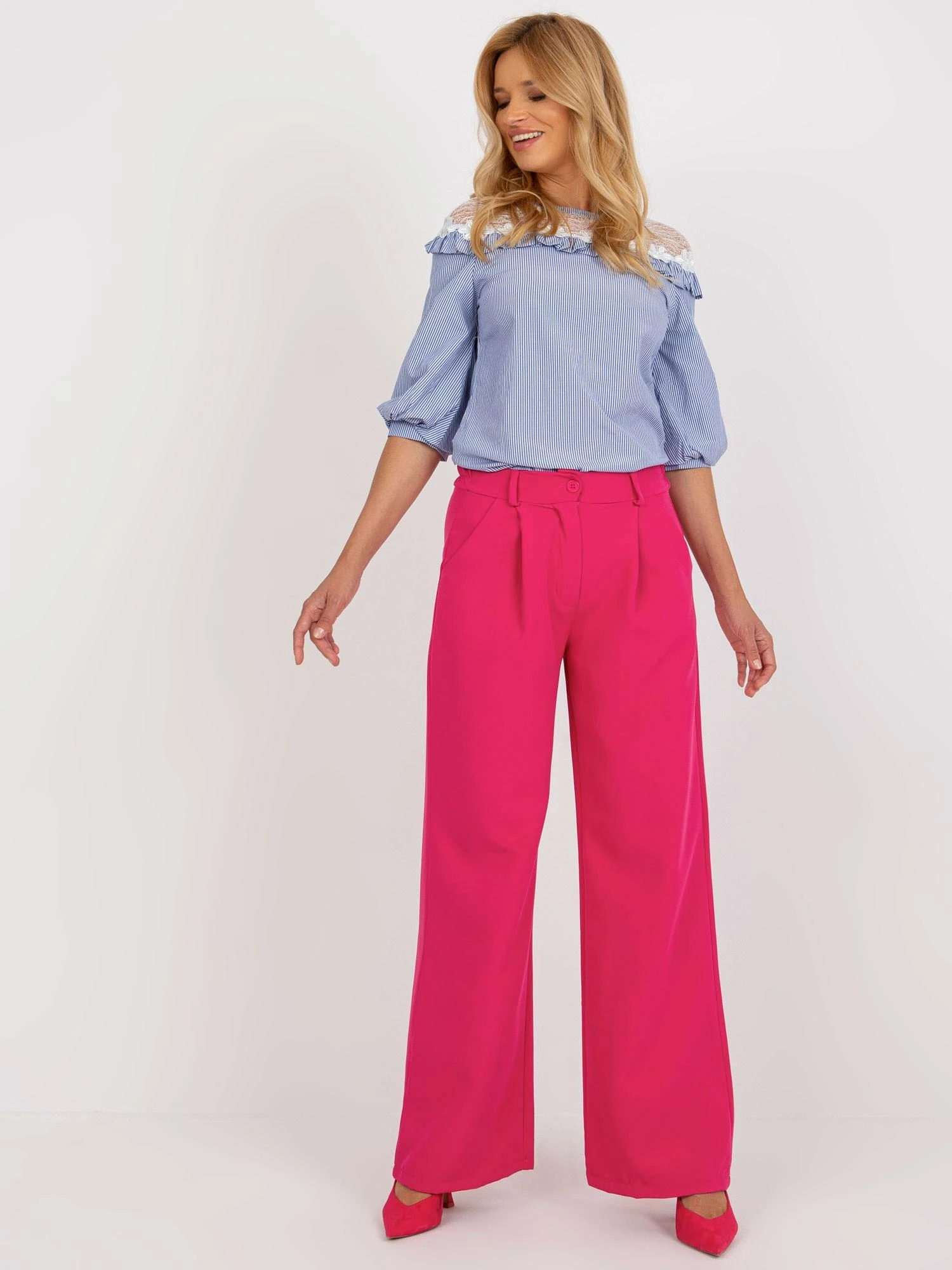 Italy Moda Kelnės-DHJ-SP-15679-1.30X-tamsiai rožinė