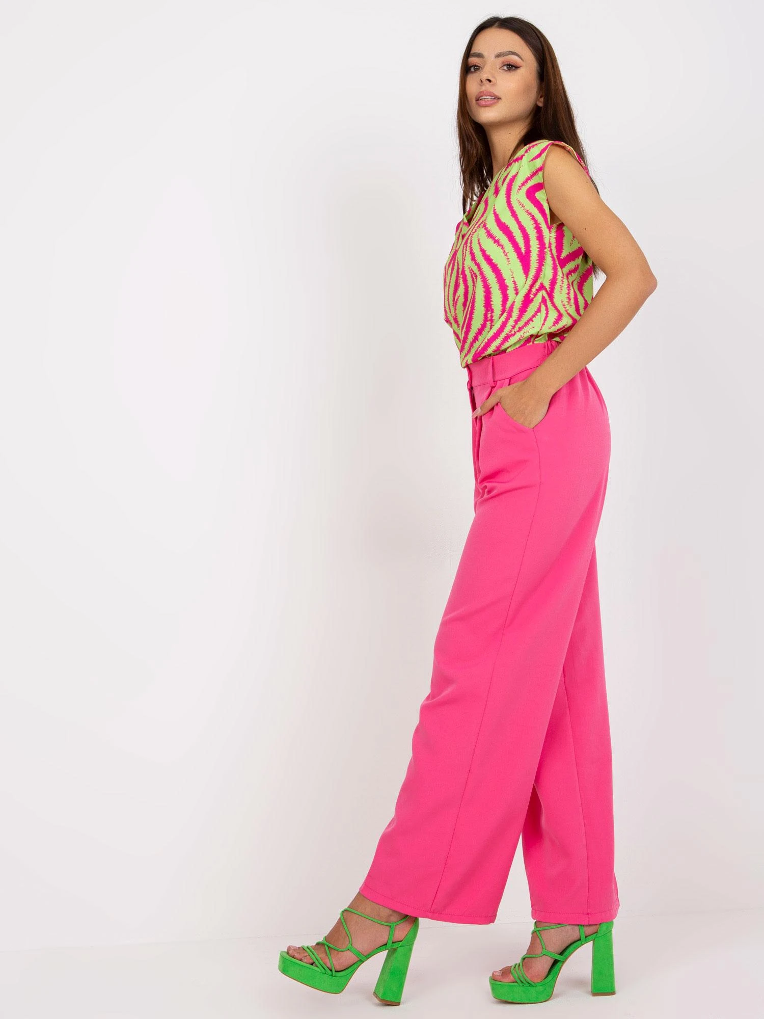 Italy Moda Kelnės-DHJ-SP-15679.01X-tamsiai rožinė