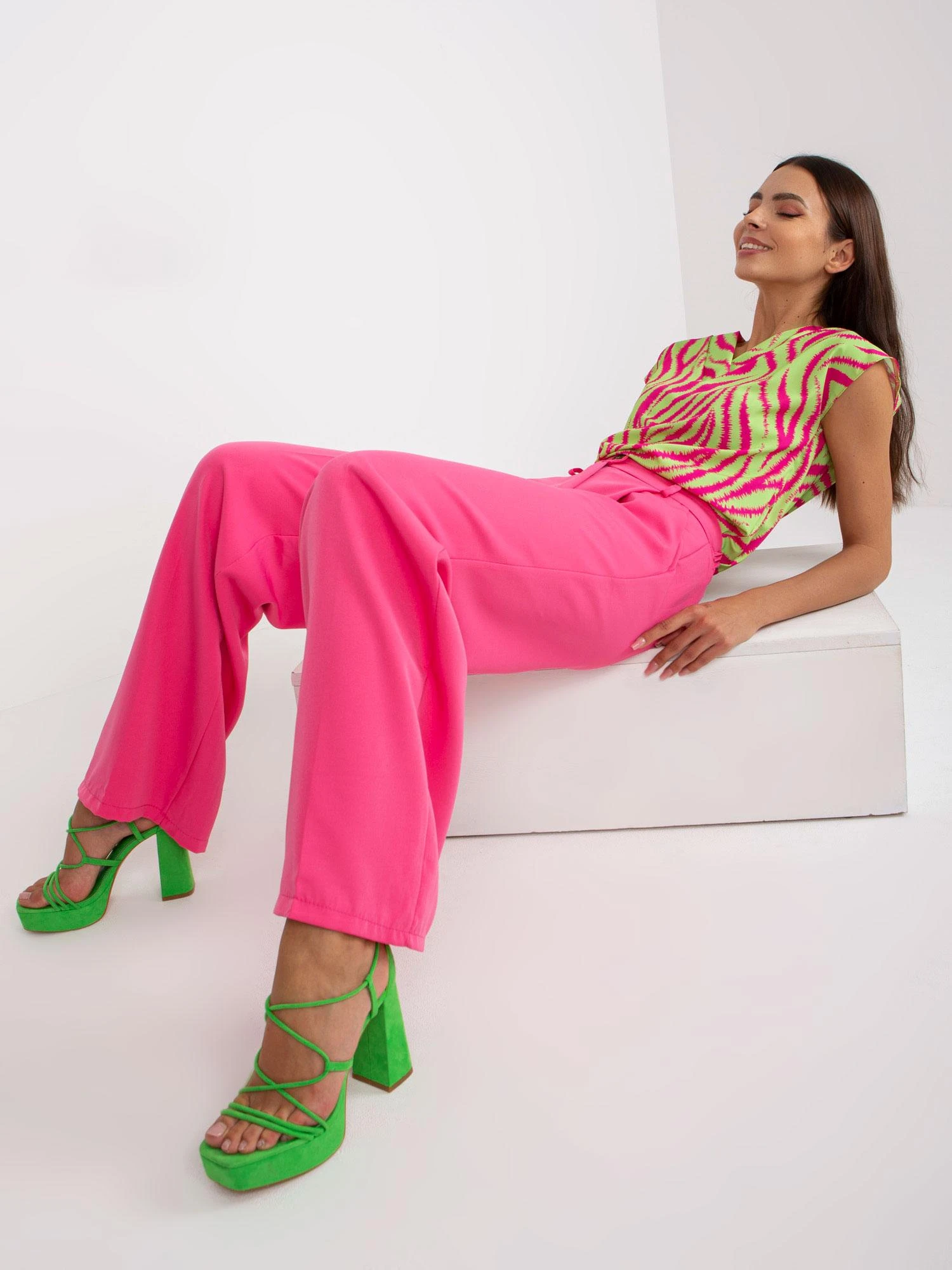 Italy Moda Kelnės-DHJ-SP-15679.01X-tamsiai rožinė