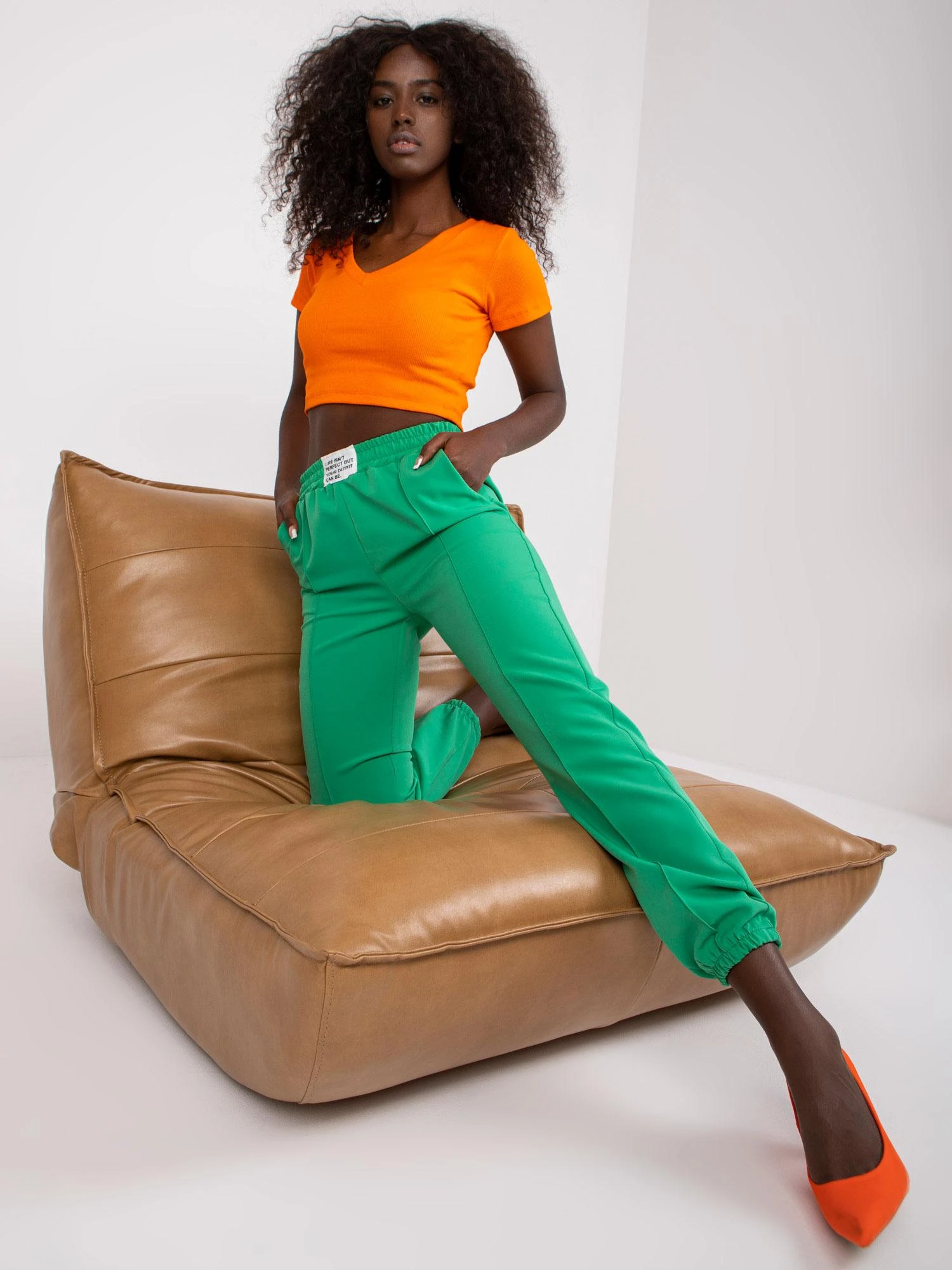 Italy Moda Kelnės-DHJ-SP-15832.64-žalia