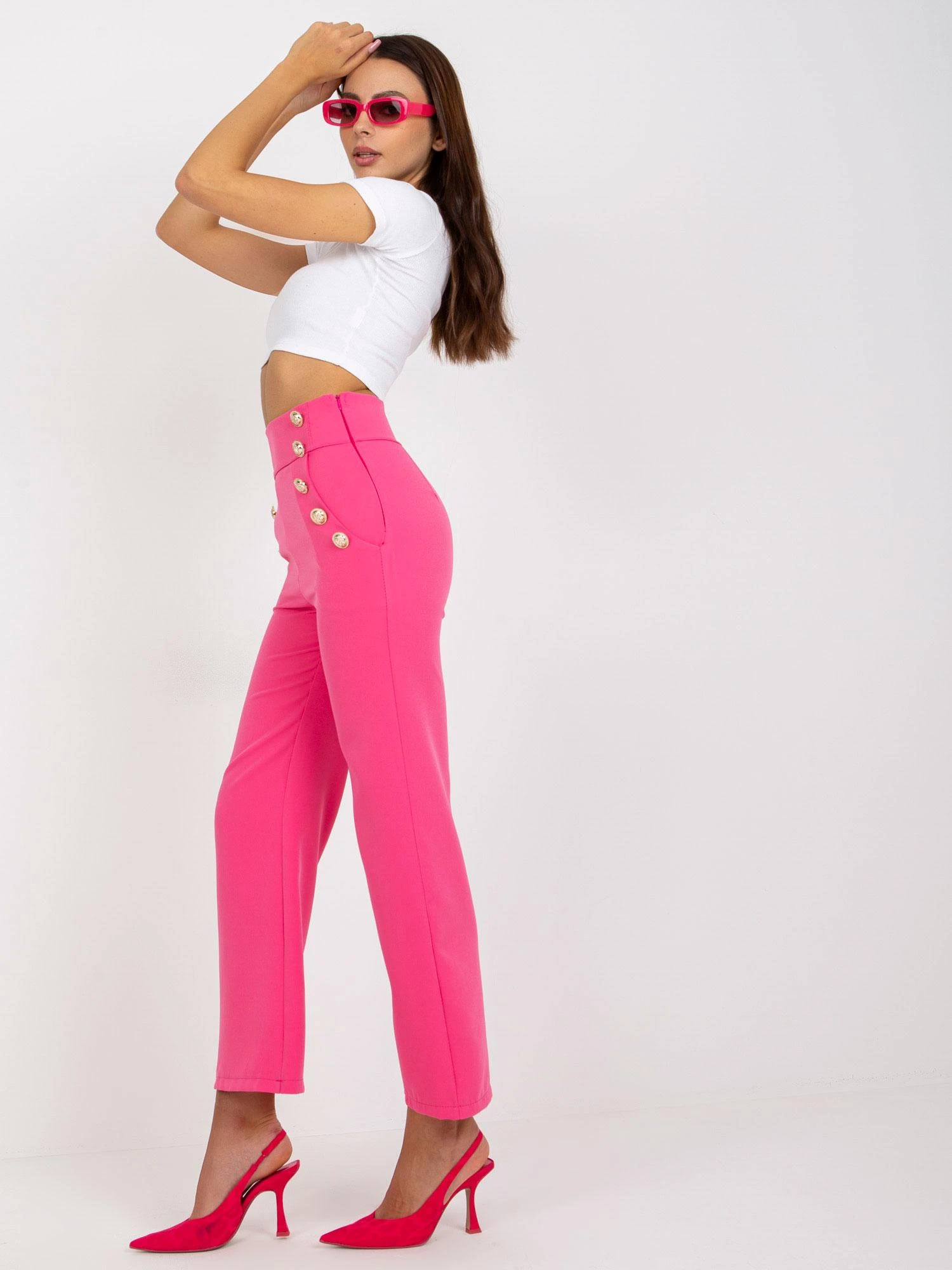Italy Moda Kelnės-DHJ-SP-16008.01X-tamsiai rožinė