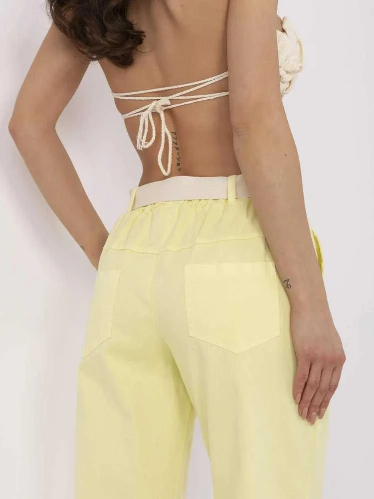 Italy Moda Kelnės-DHJ-SP-20506.79-šviesiai geltonos