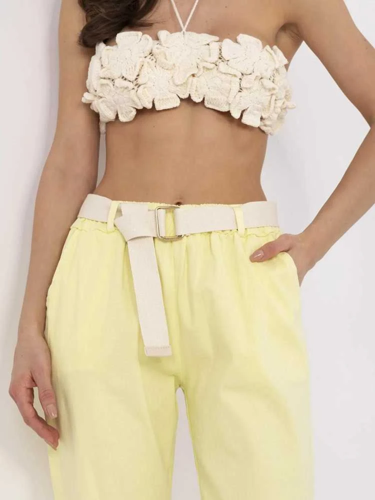 Italy Moda Kelnės-DHJ-SP-20506.79-šviesiai geltonos
