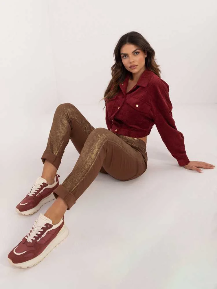 Italy Moda Kelnės-DHJ-SP-21258.32-rudos