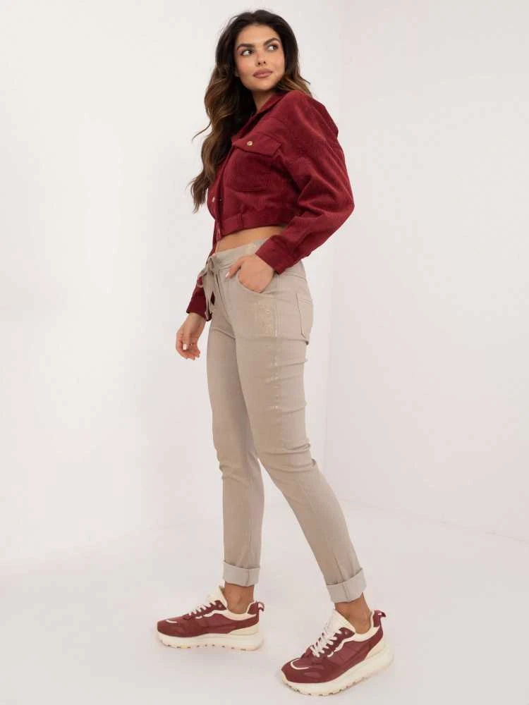 Italy Moda Kelnės-DHJ-SP-21258.32-smėlio spalvos