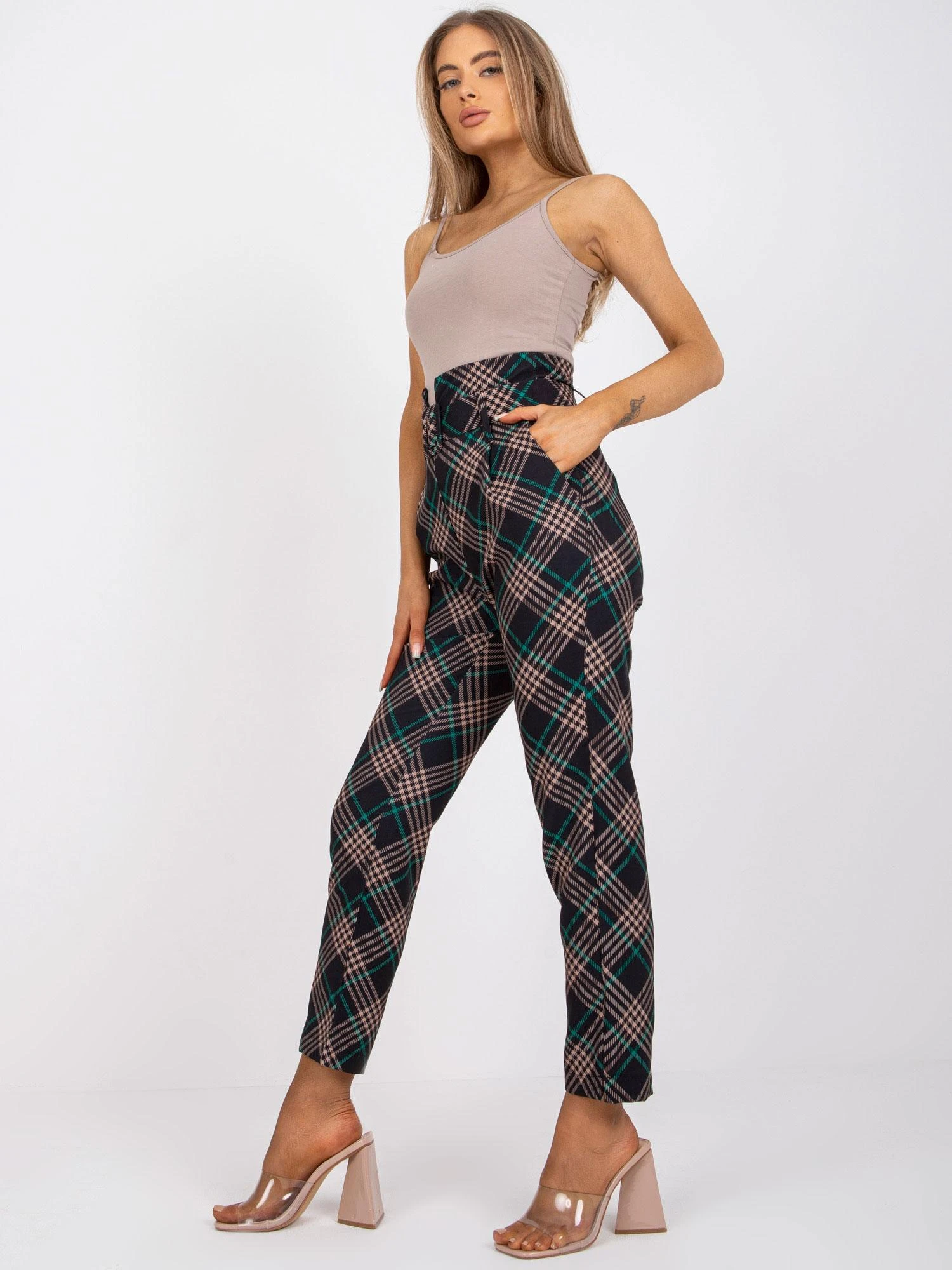 Italy Moda Kelnės-DHJ-SP-3689.08-juoda-žalia