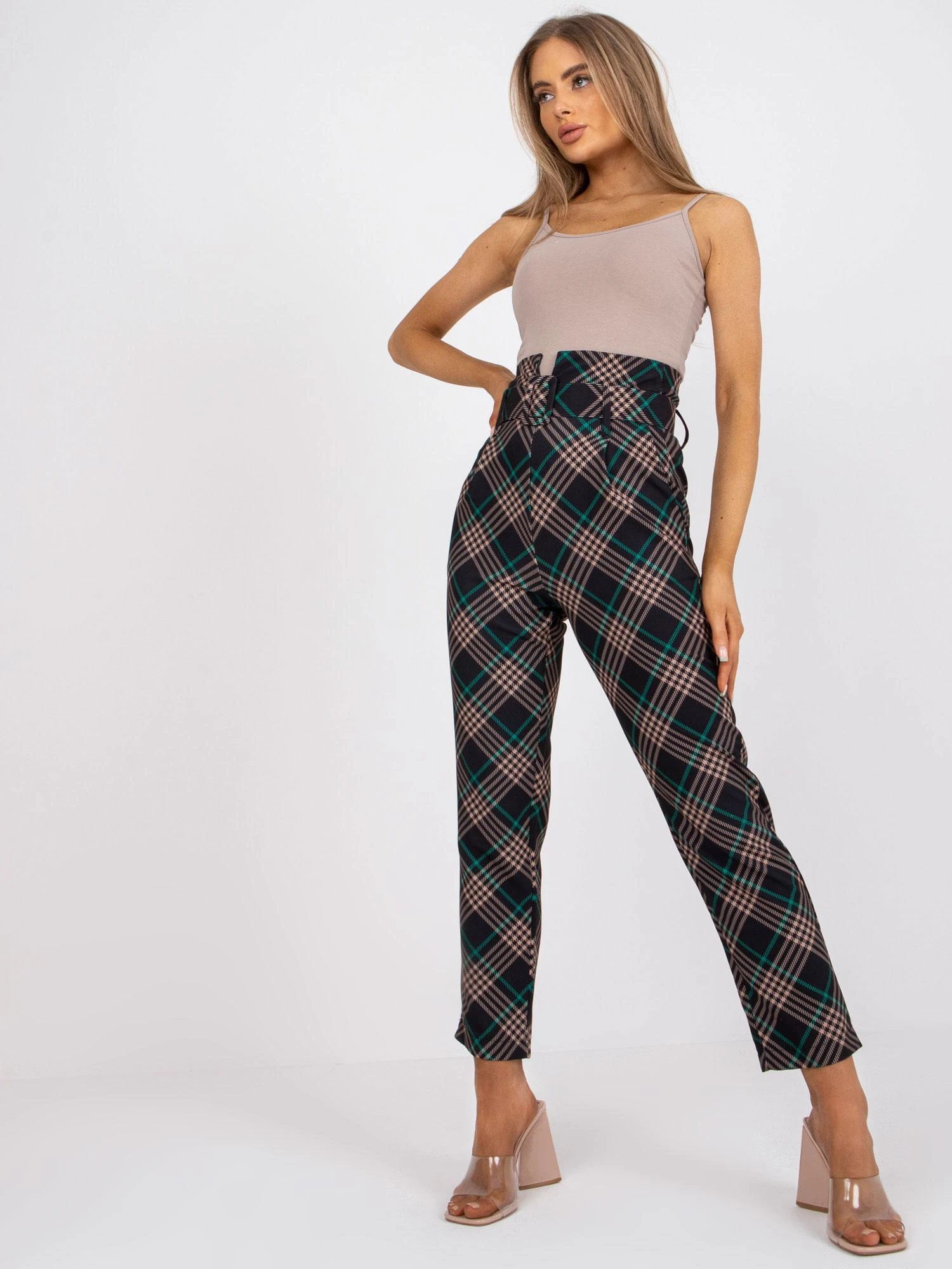 Italy Moda Kelnės-DHJ-SP-3689.08-juoda-žalia
