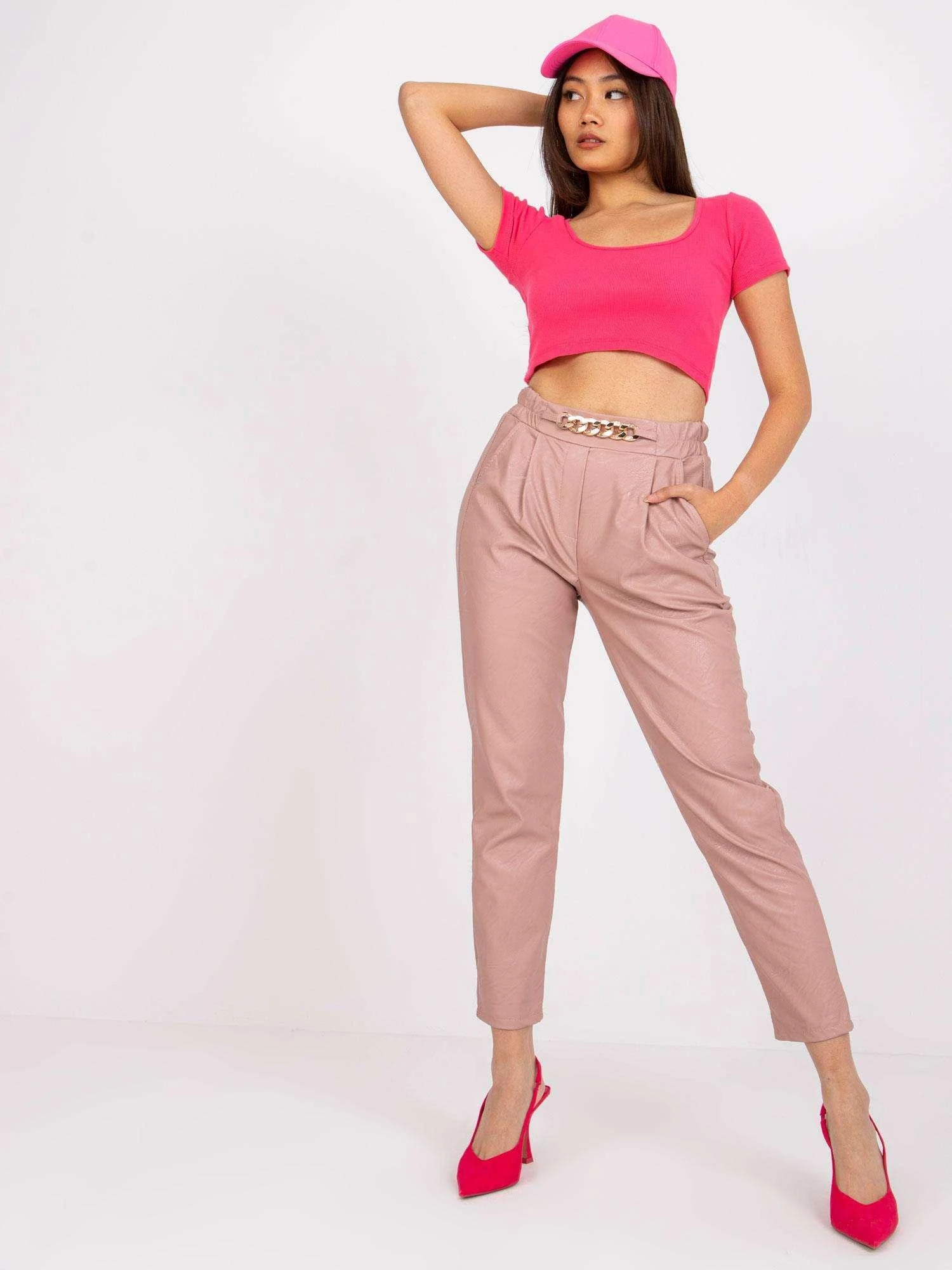 Italy Moda Kelnės-DHJ-SP-5058.35P-šviesiai rožinės spalvos