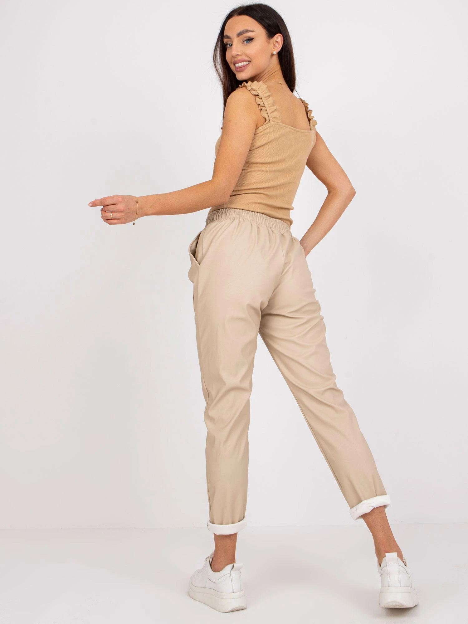Italy Moda Kelnės-DHJ-SP-6096.60-smėlio spalvos