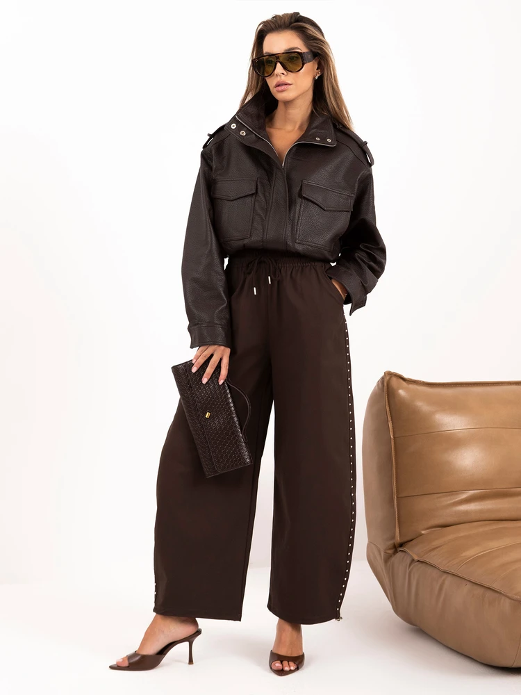 Italy Moda Kelnės-IR-SP-GG-99370.64-ruda